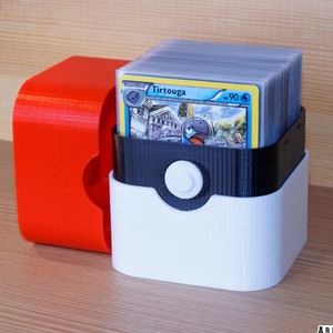 Boite de rangement 3D pour Deck de cartes Pokemon forme pokeball design geek