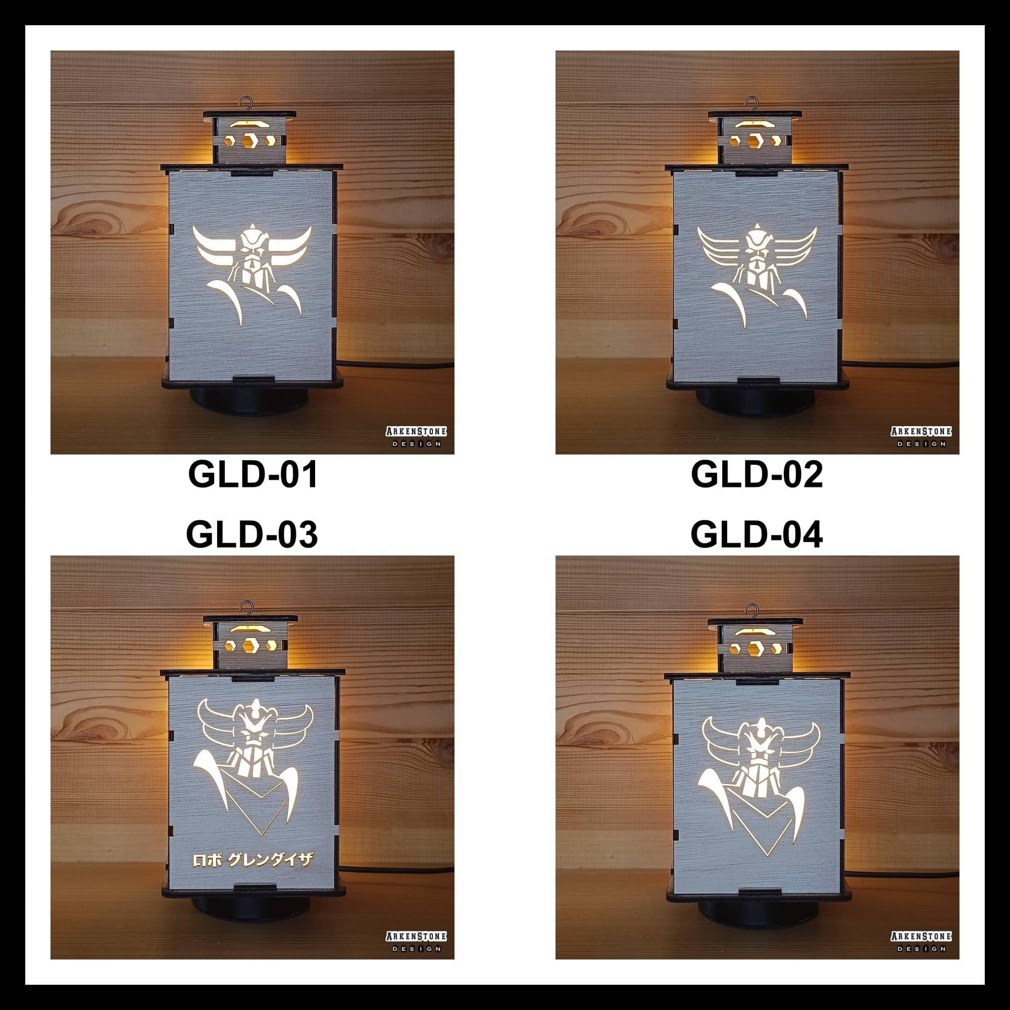 Present Lampe De Chevet Goldorak Création Artisanal Française - Pied Céramique Noir