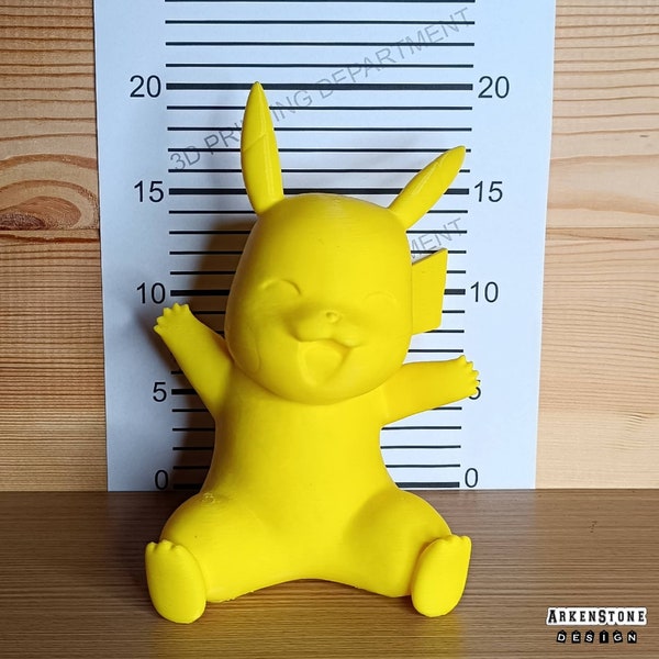 Figurine 3D Pokemon Pikachu Jaune 20cm décoration Design geek cadeau manga