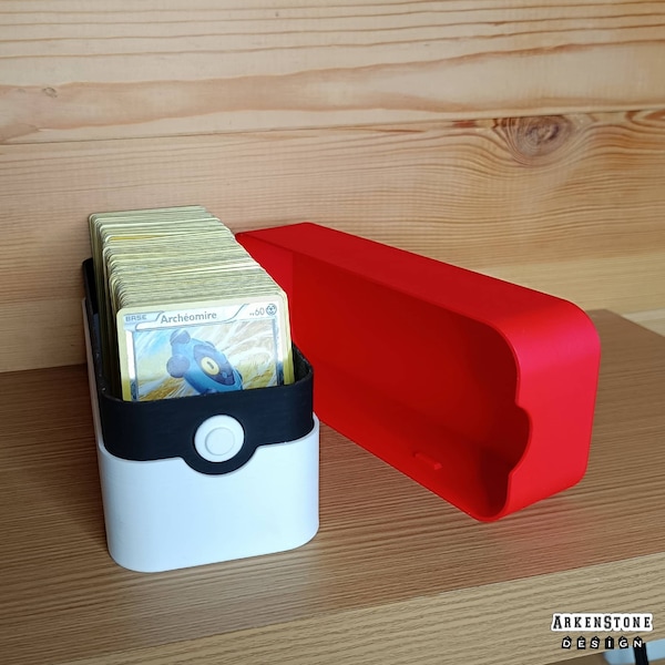 Boite de rangement 3D 8x20cm 1 rangée pour cartes Pokémon (environ 500)  sur le thème de Pokeball accessoire de bureau Design geek Pikachu