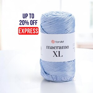 Yarnart Macrame XL: Strong Polyester Rope for Bags, Home Decors, Wall Hangings & DIY Projects