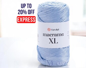 Yarnart Macrame XL: Strong Polyester Rope for Bags, Home Decors, Wall Hangings & DIY Projects