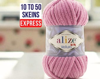 Alize Velluto Yarn – Soft Chenille Skein 100g for Crochet & Knitting Projects – Bulk Pack Deals