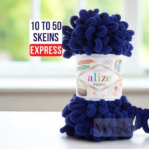 Fil chenille velours Alize Puffy – Fil de couverture volumineux pour un crochet, un tricot et des jetés de bricolage confortables
