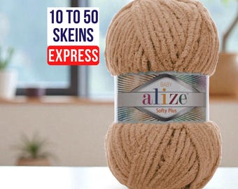Alize Softy Plus Yarn – Amigurumi Velvet Chenille, 100g Skein, Cozy Crochet, Plush & DIY Projects