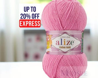 Alize Cotton Gold Yarn - Soft Cotton-Acrylic Blend, Sport Weight, 100g Skein Amigurumi & Summer Projects