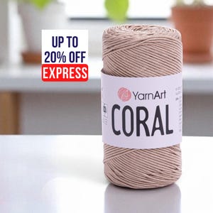 Yarnart Coral: Hilo de mezcla de poliéster y algodón satinado (200 g, 200 m)