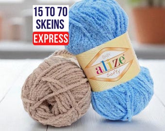 Alize Softy Chenille Velvet Amigurumi Yarn, 100% Micropolyester Soft Hand Knitting Baby Yarn