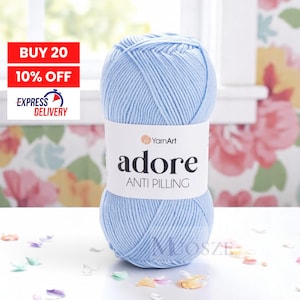 Anti-Pilling Yarn, Yarnart Adore, Soft Hypoallergenic Yarn, Knitting Yarn, Amigurumi Yarn, Crochet Thread, Acrylic Baby Yarn, Accessory Yarn