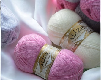 Alize Angora Gold, Wool Yarn, Acrylic Yarn, Knitting Yarn, Crochet Yarn, Mohair Yarn, Angora Yarn