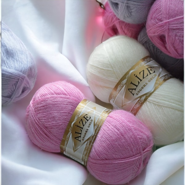 Alize Angora Gold, Wool Yarn, Acrylic Yarn, Knitting Yarn, Crochet Yarn, Mohair Yarn, Angora Yarn