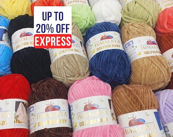 Soft Chenille Velvet Super Bulky Yarn,Himalaya Dolphin Baby Yarn for Amigurumi, Crochet & Blankets