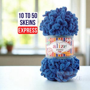 Alize Puffy Fine Yarn: Micropolyester Plush Loop Yarn for Hand Knitting