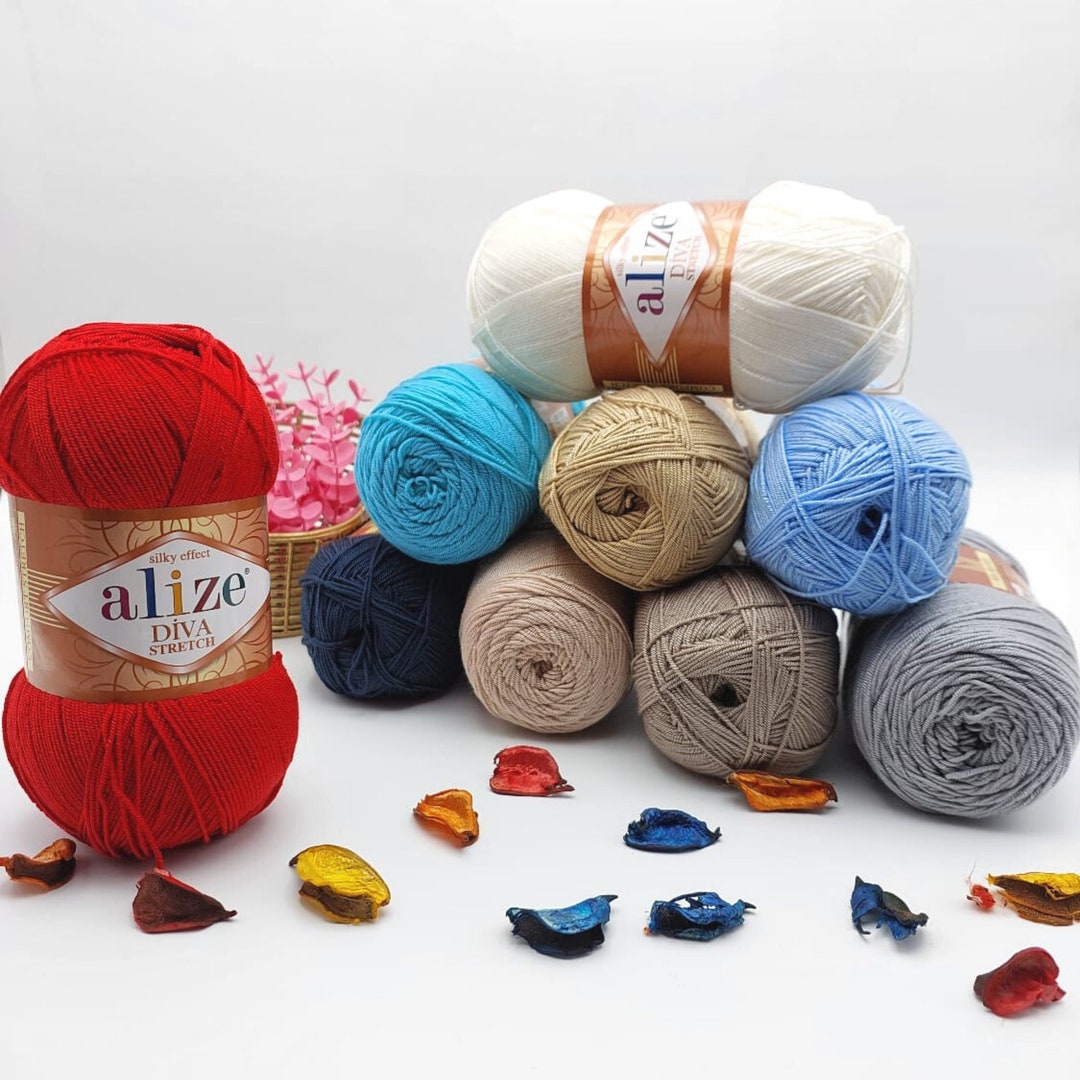 Alize Diva Stretch, Bikini Yarn, Bikini Stretch, Elastic Yarn,elastic Swimsuit Yarn,summer Yarn