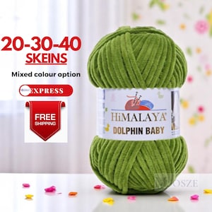 Bébé dauphin de l'Himalaya, fil velours, fil à tricoter main, fil à crochet, fil amigurumi, fil pour bébé, fil pour couverture, fil peluche, 20-30-40 pelotes