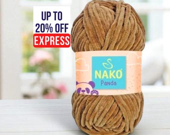 Nako Panda Ultra Soft Velvet Chenille Yarn for Blankets, Amigurumi & Plush Accessories, 100 g Skein