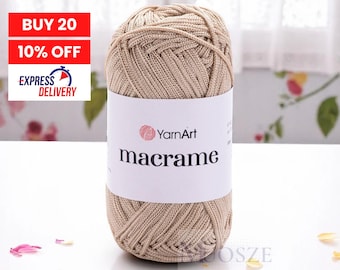 Yarnart Macrame, Polyester Yarn, 2 mm 90 Gr 130 Mt, Yarn for Handmade Knitting,Bag Yarn, Crochet String Thread, Home Accessories, Ornaments