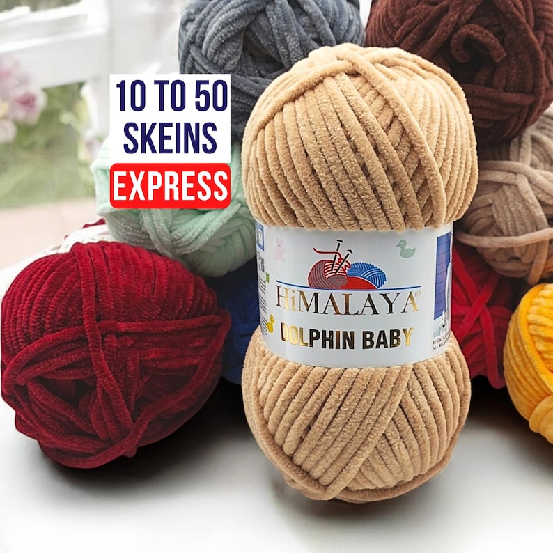 Himalaya Dolphin Baby Yarn Pack: Chunky Chenille for Amigurumi, Plush Toys, Blanket image 1