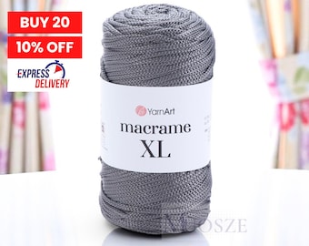 Yarnart Macrame XL,250 Gr 130 Mt Polyester Yarn,Yarn for Handmade Knitting,Bag Yarn, Crochet String Thread, DIY Home Accessories, Ornaments