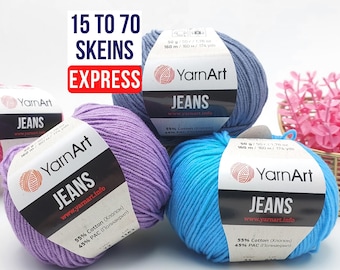 Hilo para jeans YarnArt de 50 g: madeja de algodón suave para amigurumi, crochet y tejido de punto