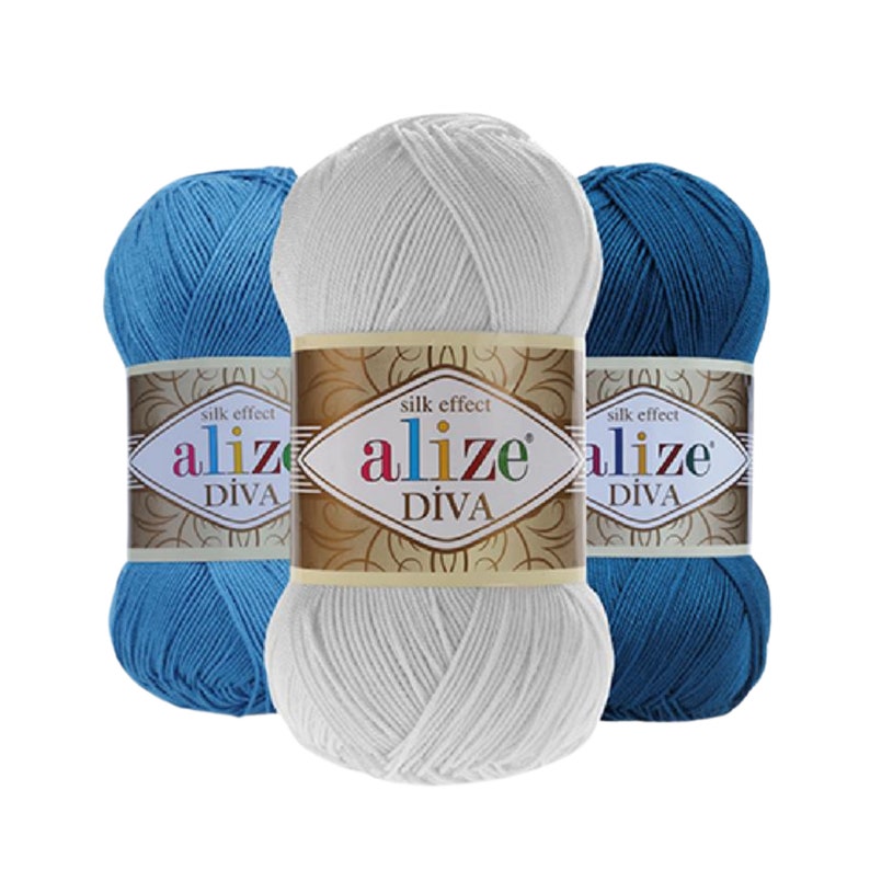 Alaze Label Alize Diva 100g Skein Silky Effect Sport Microacrylic Yarn, Baby Yarn ...