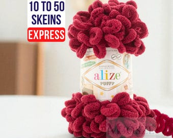 Alize Puffy Velvet Chenille Loop Yarn for Amigurumi Crochet Toys, DIY Crafts & Finger Knitting