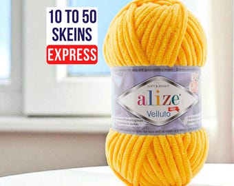 Alize Velluto Chenille Yarn 100g – Super Soft Plush Skein for Baby Blankets & Crochet Projects