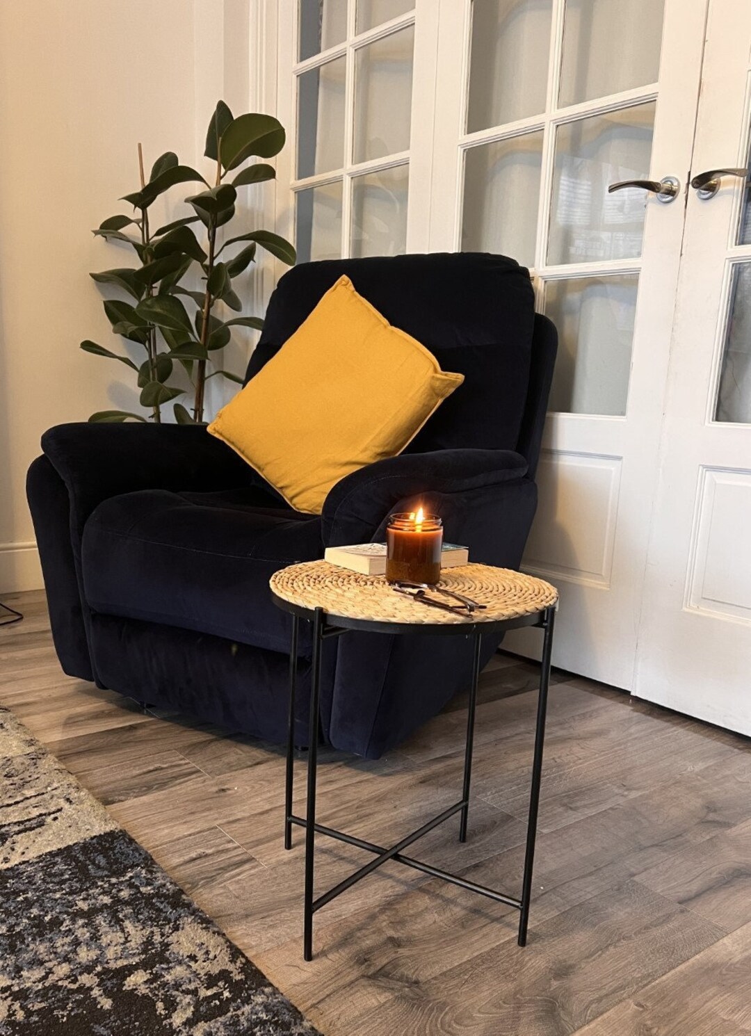 BH Rattan Woven Round Side Table - Etsy UK