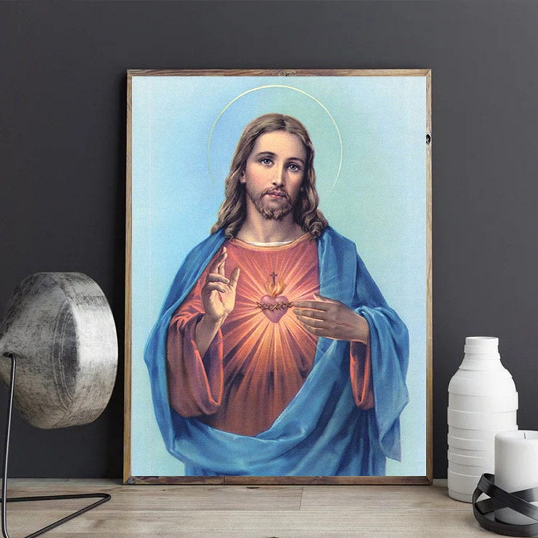 Sacred Heart of Jesus Art Posters Wall Posters Etsy