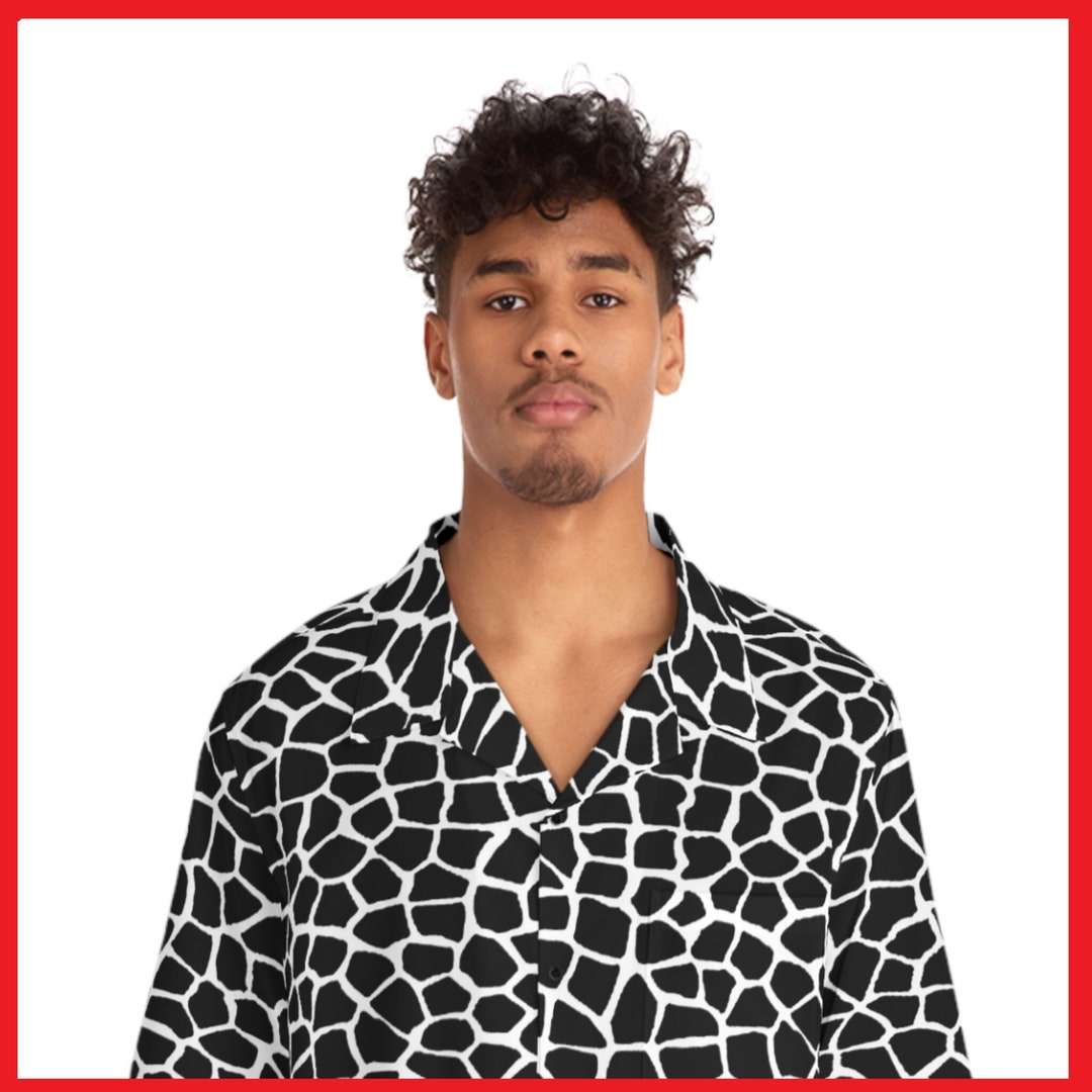 Alice in Borderland Inspired Niragi Black Giraffe Print Hawaiian