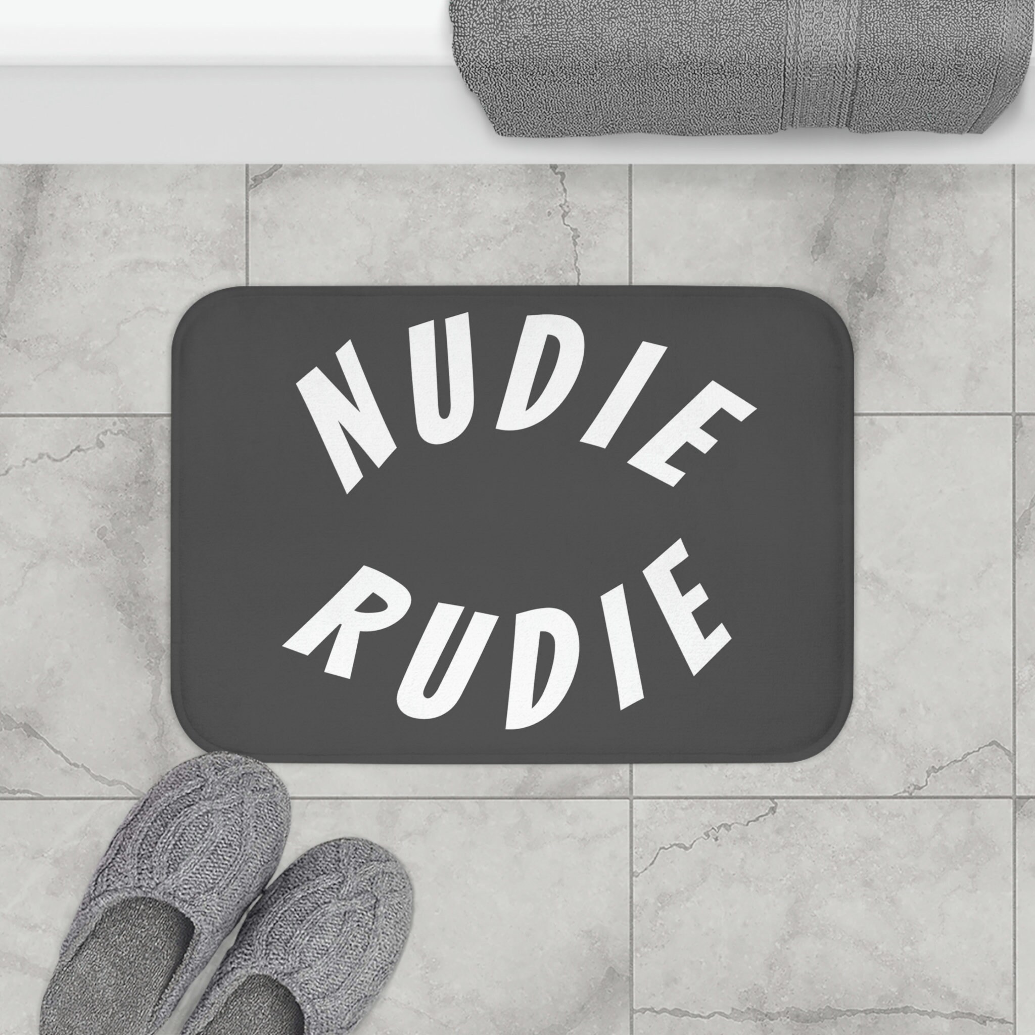 Nudie Rudie Bath Mat, Funny Bathroom, Bathroom Decor, Quirky Home Decor