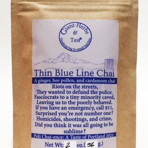 Thin Blue Line Chai (Ginger, Cardamom, and Bee Pollen)
