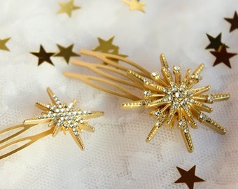 Starry Hair Comb Pin, Sparkling Bobby Hair Accessory for Your Party Look, Wedding Hair Accessory