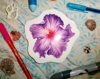 Paarse hibiscussticker