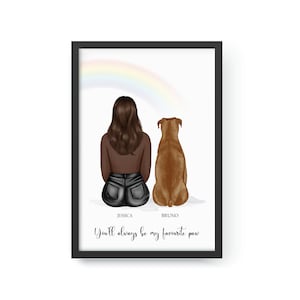 Custom Owner and Pet Print, Custom Pet Portrait, Pet Owner Gift, Pet Memorial Portrait, Remembrance Gift, Gift Ideas, Christmas Gift