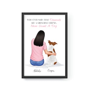 Pet and Owner Print, Custom Dog Portrait, Gift for Pet Owner, Dog Mom Gift, Pet Portrait, Personalized Gift, Gift Ideas, Christmas Gift