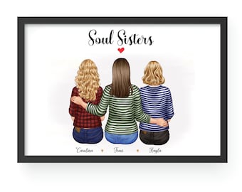 Personalised Gift for Best Friends, Birthday Gift for Friend, Best Friend Gift, Bestie Gift, Best Friends Print, Gifts for Her, Gift Ideas