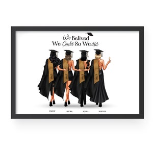 Personalized Graduation Friends Gift, Gift for Best Friends, University High School College Present, Congrats Grad, Custom Portrait