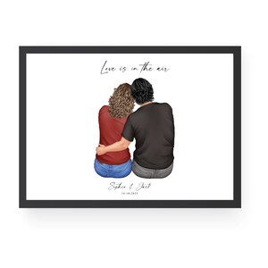 Gepersonaliseerd paarportret, nieuw familieportret, jubileumcadeau, aangepaste familieprint, familiekunst, familiekaart, paarprint