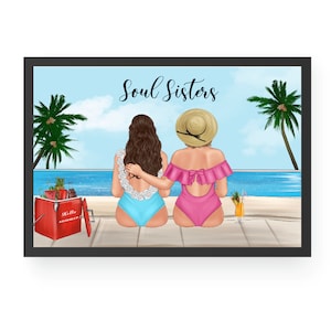 Impresión personalizada de hermanas, Sista personalizada de por vida, mejor regalo de hermana, regalo de cumpleaños de hermana, regalo de amistad de hermanas, arte de hermanas de verano
