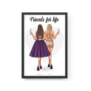 Personalized Best Friend Print, Gift for Friend, Birthday Gift for Her, Friend Wall Art, Best Friend Gift, Bestie Gift, Soul Sisters