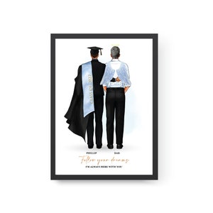 Personalisierte Graduierung Erinnerungsgeschenk, Benutzerdefinierter Vater und Sohn Druck, Abschluss Erinnerungsgeschenk, Benutzerdefinierter Abschluss Druck, Geschenk von Dad