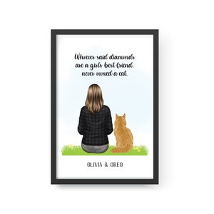 Personalized Pet Portrait Print, Pet and Owner Gift, Custom Pet Portrait, Pet Loss, Personalized Gift, Gift Ideas, Christmas Gift