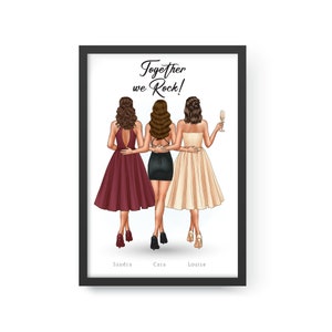 Best Friend Prints, Friends Illustration, Friends Personalised Gift, Birthday Gift, Best Friend Gift, Friend Gift, Gifts for Her, Gift Ideas
