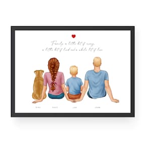 Customize Family Portrait, Pet Portrait, Personalized Portrait, Family Wall Art, Family Gift Print, Gift for Mom and Dad, Gift Ideas