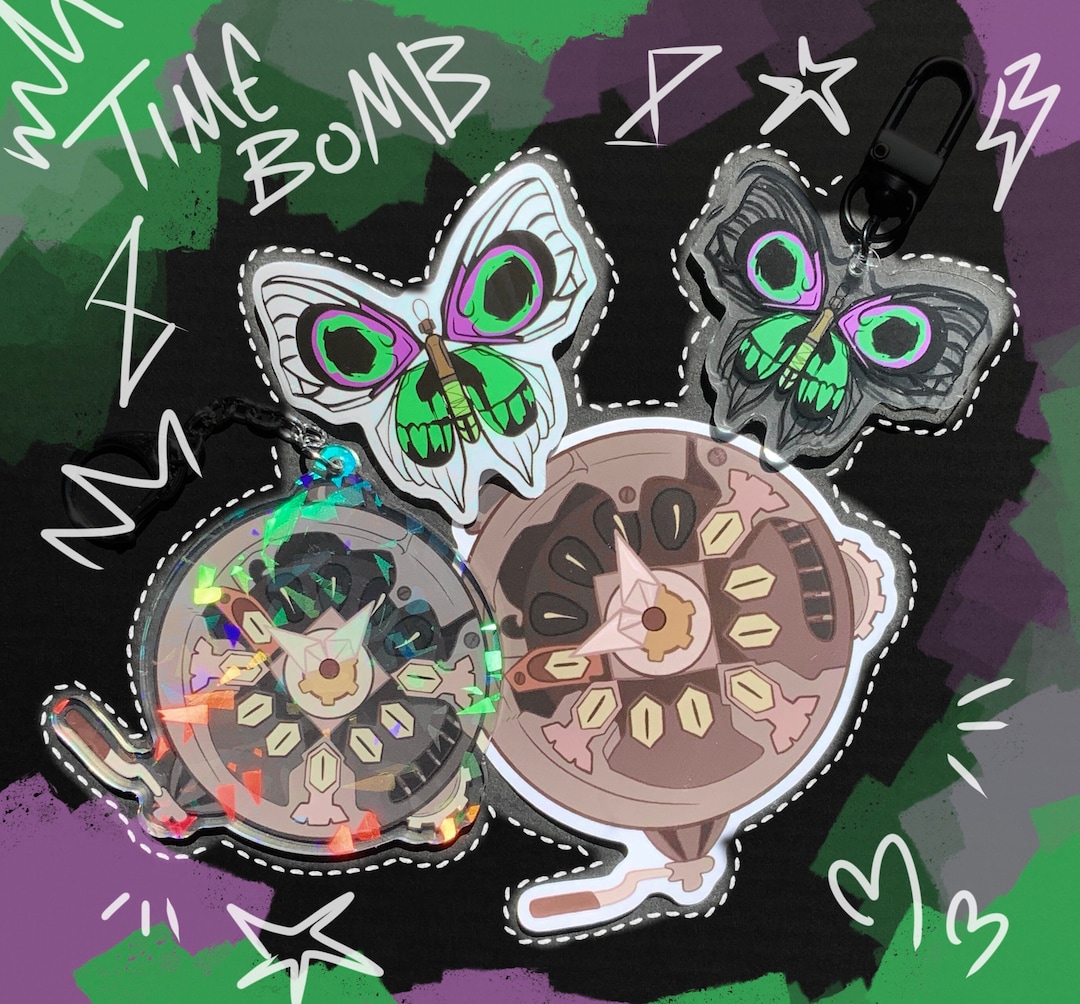 Jinx and Ekko Arcane Timebomb Acrylic Charm and Sticker Bundle League