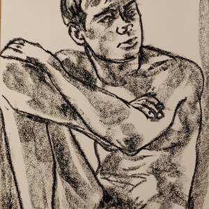 Original Handmade Draw Nude Young Boy Black Oil Pastel Erotic - Etsy