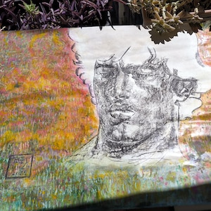 Dipinto originale contemporaneo a olio e pastello – "Ricordi improvvisi" Grande opera d'arte Vibrante arte impressionista moderna disegno gay queer fatto a mano