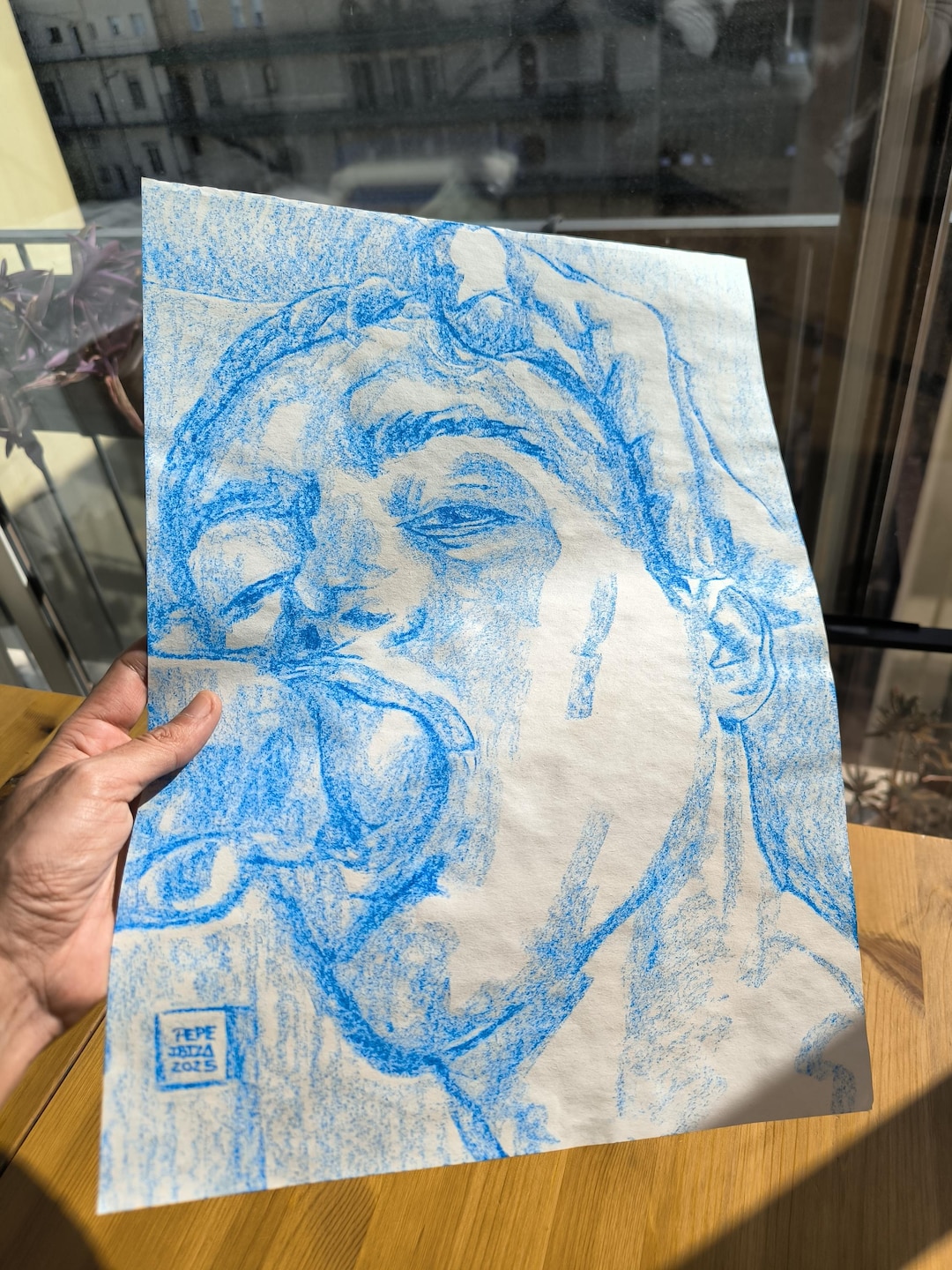 Original Draw Sucking Dick Paper A3 Size Light Blue Oil Pastel Elegant Draw Art Love Men Original Draw Sucking Dick Paper A3 Size Light Blue Oil Pastel Elegant Draw Art Love Men