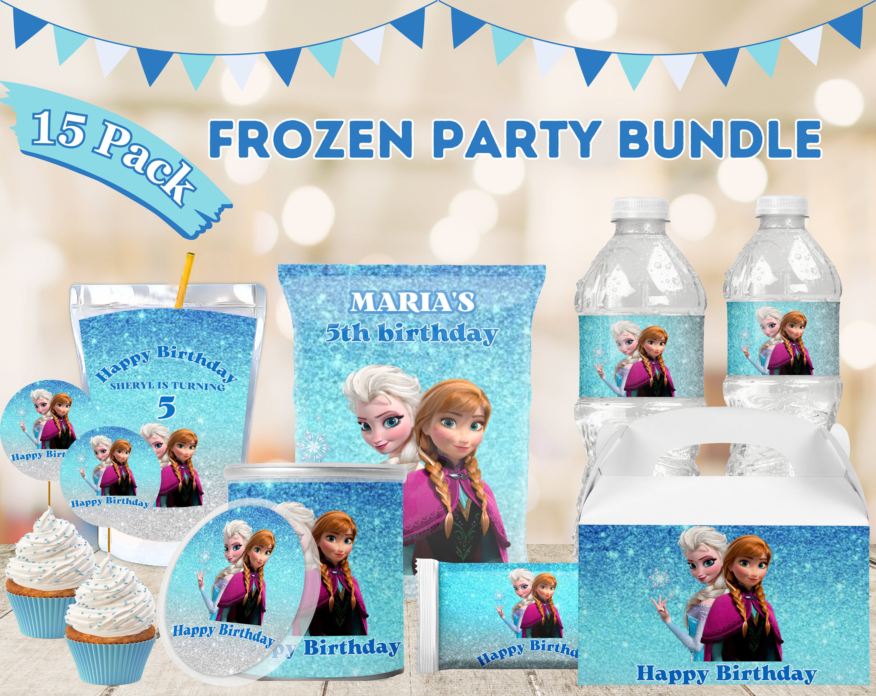 Frozen Theme Princess & Snowflake Party Favors 